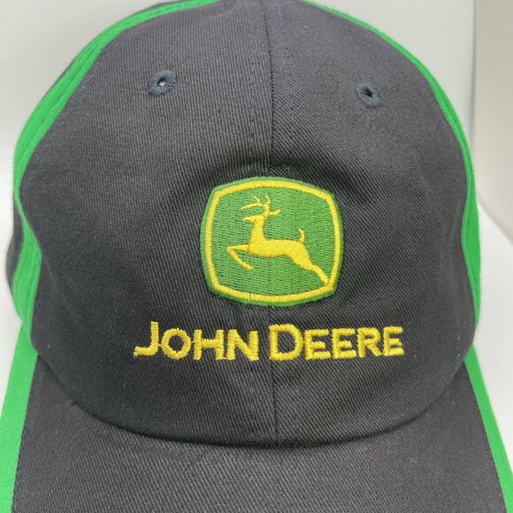 John Deere Hat Black W/ Green Trim Men's Adjustable - Picture 5 of 9